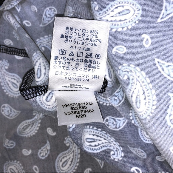 Lands' End Blue and White Paisley Control Sweetheart Tankini Top Size 12 - Picture 9 of 11